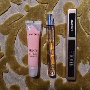 3 Brand New, Never Used Lancome Idole Mascara, Juicy Tubes Lip Gloss And Perfume